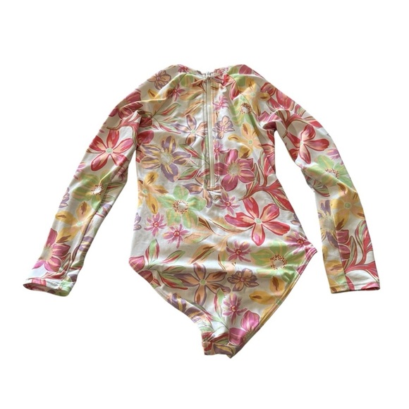 Roxy Pink and Yellow Rashguard Swimwear - Picture 2 of 4